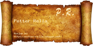 Petter Rella névjegykártya